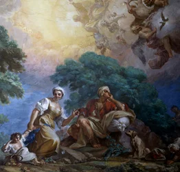 Visitação, por Giuseppe Bonito (1707-1789), fresco, Portici Royal Palace, Campania, Itália