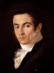 Retrato do compositor Vincenzo Bellini (1801-1835). Pintura de Giuseppe Cammarano (1766-1850). Nápoles, Museo Nazionale di San Martino (Museu Nacional de San Martino)