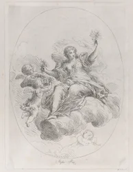 Figura alegórica em uma nuvem com putti, depois de Stefano Pozzi, ca. 1745-1802.