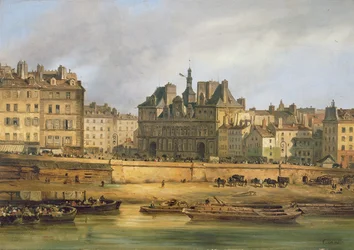 Prefeitura e aterro, Paris, 1828