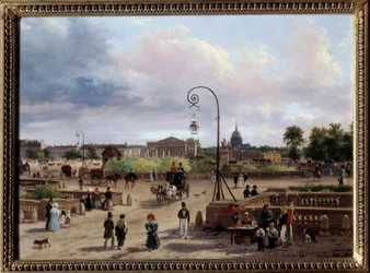 Vista da Praça Luís XVI (atual Praça da Concórdia) Pintura de Giuseppe Canella (1788-1847) 1829 Sol. 0,29x0,4 m Paris, Musee Carnavalet