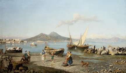 Uma vista da Baía de Nápoles (óleo sobre tela)