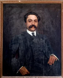 Retrato de Giuseppe Martucci (1856-1909) compositor, maestro, pianista e professor italiano Pintura de Giuseppe de Sanctis (1858-1924) 1904 Bolonha, museo musicale civico