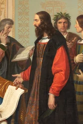 A corte de Ludovico il Moro, pormenor com Leonardo Da Vinci
