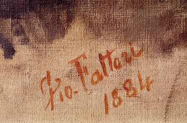 Auto-retrato aos 59 anos de idade, detalhe da assinatura (óleo sobre tela