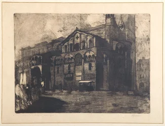 O Duomo de Modena (gravura e aquatint em papel, placa)