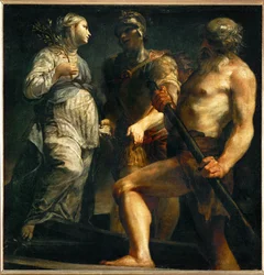 Eneias, a Sibila e Caronte (pintura sobre tela)