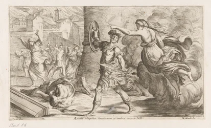 Geest van Creüsa verhitt aan Aeneas Enéias é abordado pela estátua e sombra do oco (título no objeto) Omzwervingen van Aeneas (título da série) L