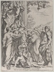 A Virgem Entronizada com Três Santos, 1668.