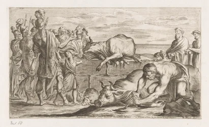 Trojanen offeren dieren aan Neptune Aris dá honras a Netuno (título no objeto) Omzwervingen van Aeneas (título da série) L