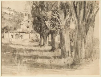 Paisagem com uma Igreja (lápis sobre papel)