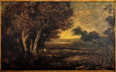 Paisagem com figura (óleo sobre tela)