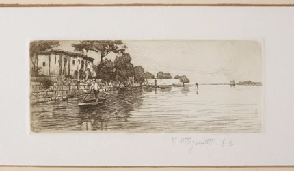 O Barqueiro (gravura em papel branco)