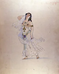 Fato "Richard Strauss" Salomè" de Giuseppe Palanti (1881-1946) para o teatro La Scala em Milão em 1912.