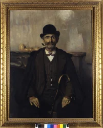 Giuseppe Giani, o mediador (Retrato de Giuseppe Giani, o mediador). Pintura de Giovanni Pellizza da Volpedo (1868-1907)
