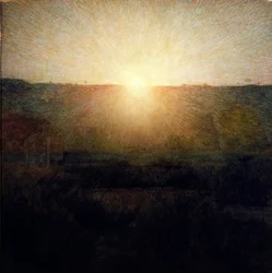 The Rising Sun Painting de Giuseppe Pellizza da Volpedo (1868-1907) 1904 Dim. 155x155 cm Rome Galleria d