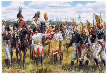 Primeiro império: Estado-Maior austro-russo da Terceira Coligação em 1805 - Primeiro império: Estado-Maior austro-russo em 1805 - Ilustração de Giuseppe Rava