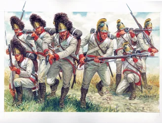 Primeiro império: Granadeiros da infantaria austríaca em 1809 - Primeiro império: granadeiros da infantaria austríaca 1809 - Ilustração de Giuseppe Rava