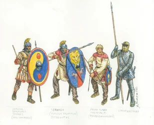 Exército romano: legionário auxiliar arqueiro e catafractário
