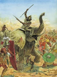 Segunda Guerra Púnica: A Batalha de Zama (202 a.C.) os elefantes cartagineses
