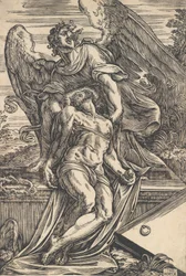 O Cristo Morto apoiado por um anjo, 1582.