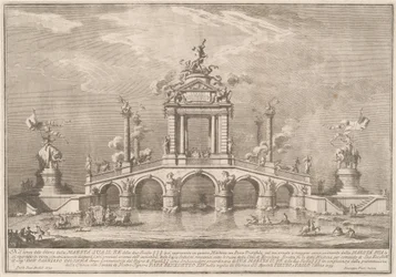 Uma Ponte Triunfal Adornada com Relíquias da Cidade de Ercolano, 1755.