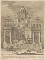 A Prima Macchina para a Chinea de 1778: Um Belvedere do Campo com Hércules e Antaeus