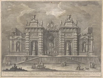 A Seconda Macchina para a Chinea de 1774: uma vila com monumentos antigos e um jogo de "Giostra"