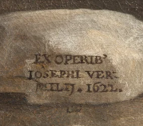 Assinatura do Artista, Natividade, detalhe, 1622