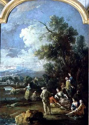 Pierrot e Casais (óleo sobre tela)