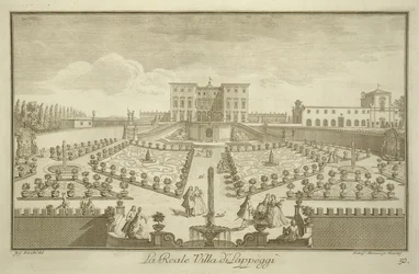 Villa Lappeggi, de vistas da Toscana, publicado c.1744-57