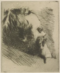Retrato de Edgar Degas, 1875 (drypoint)