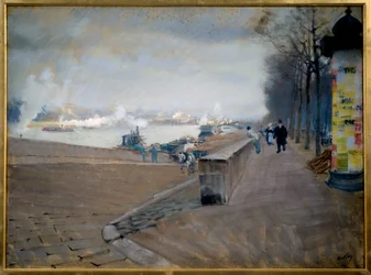 La Seine em Paris. Pintura de Giuseppe Nittis (1846-1884)