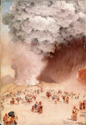 Chuva de cinzas ou “” a erupção da Vesuve ”” Pintura de Giuseppe De Nittis