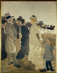Esboço para as corridas de cavalos (óleo sobre tela)