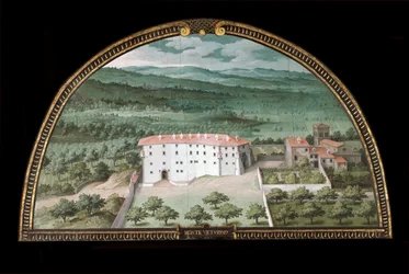 Vista de Villa la Magia perto de Pistoia, Itália (Tempera