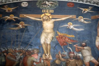 O Batistério de Pádua. Afrescos no teto do século XIV de Giusto de Menabuoi. Pádua. Itália. (foto)