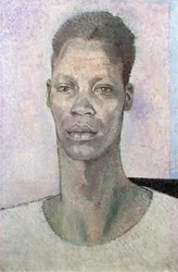 Cabeça de um homem negro, em escala heroica