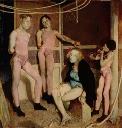 Acrobatas em repouso (óleo sobre tela)