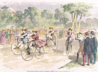 Trajes originais para a corrida de Velocípedes em Bordeaux