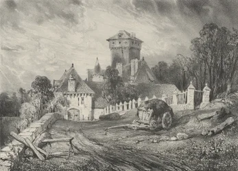 Castelo de Pesteil em Polminhac, 1832.