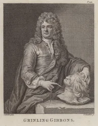 Grinling Gibbons, escultor e escultor inglês de madeira (gravura)