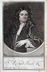 Retrato de Richard Steele, frontispício de 