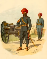 A artilharia de Bombaim, 1890.