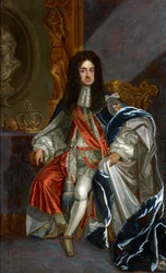 Barroco : Retrato de Carlos II da Inglaterra (1630-1685), nas vestes da Ordem da Jarreteira par Kneller, Sir Gotfrey (1646-1723), Segunda Metade do 17º cen... Óleo sobre tela, 99,6x61,5. Coleção Privada