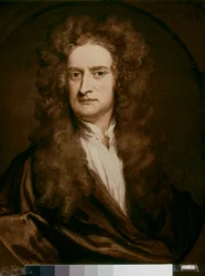NEWTON Sir Isaac, físico e matemático inglês: Retrato (óleo sobre tela)
