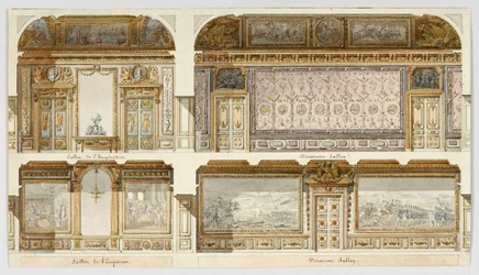 Projeto de decoração para os apartamentos do Imperador e da Imperatriz no Palácio de Versalhes.