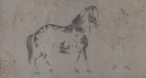 Detalhe de Cinco Cavalos de Homenagem (tinta e cor sobre papel)