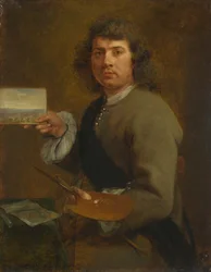 Vista Retrato de Robert van den Hoecke 1622-1688. Da Série Os Cinco Sentidos, antes de 1661.