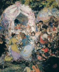 Dançarinos de flamenco, pintura de Gonzalo Bilbao y Martinez c.1915